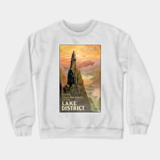 Vintage Travel Poster England Lake District Crewneck Sweatshirt